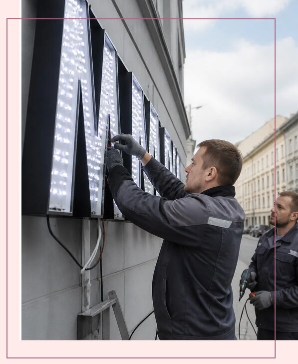 Изготовление и монтаж светодиодных LED вывесок в Коркине