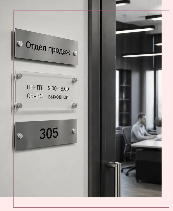 Офисные таблички на дверь в Коркине по цене от 5087 р. | Аванза-Крк